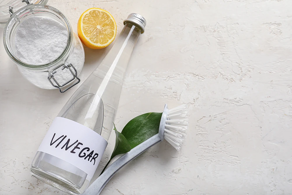 Reinigungskonzept Flasche Essig
